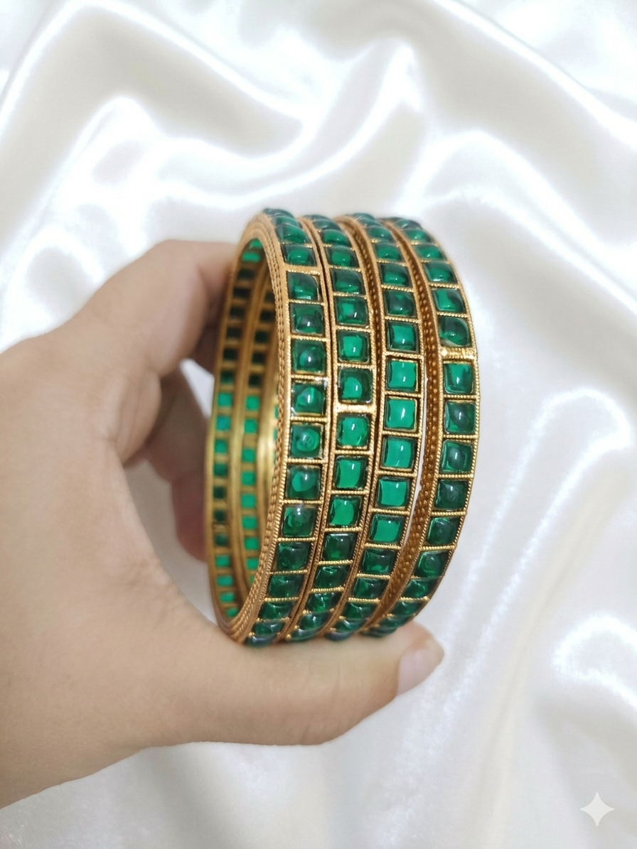 Low Budget Stone Bangle Set of 4