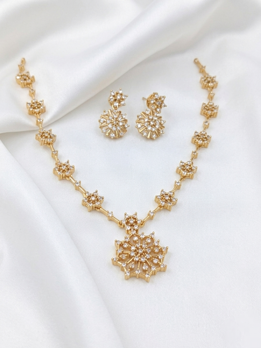 Budget Friendly AD Stone Necklace Set 1
