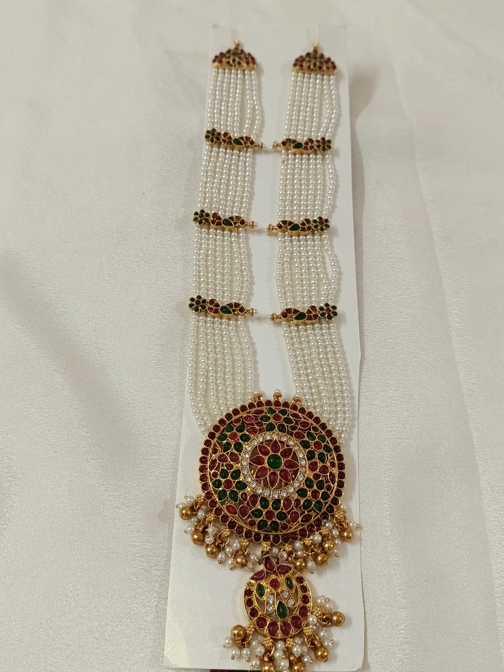White Pearl Multi Layer Long  Necklace