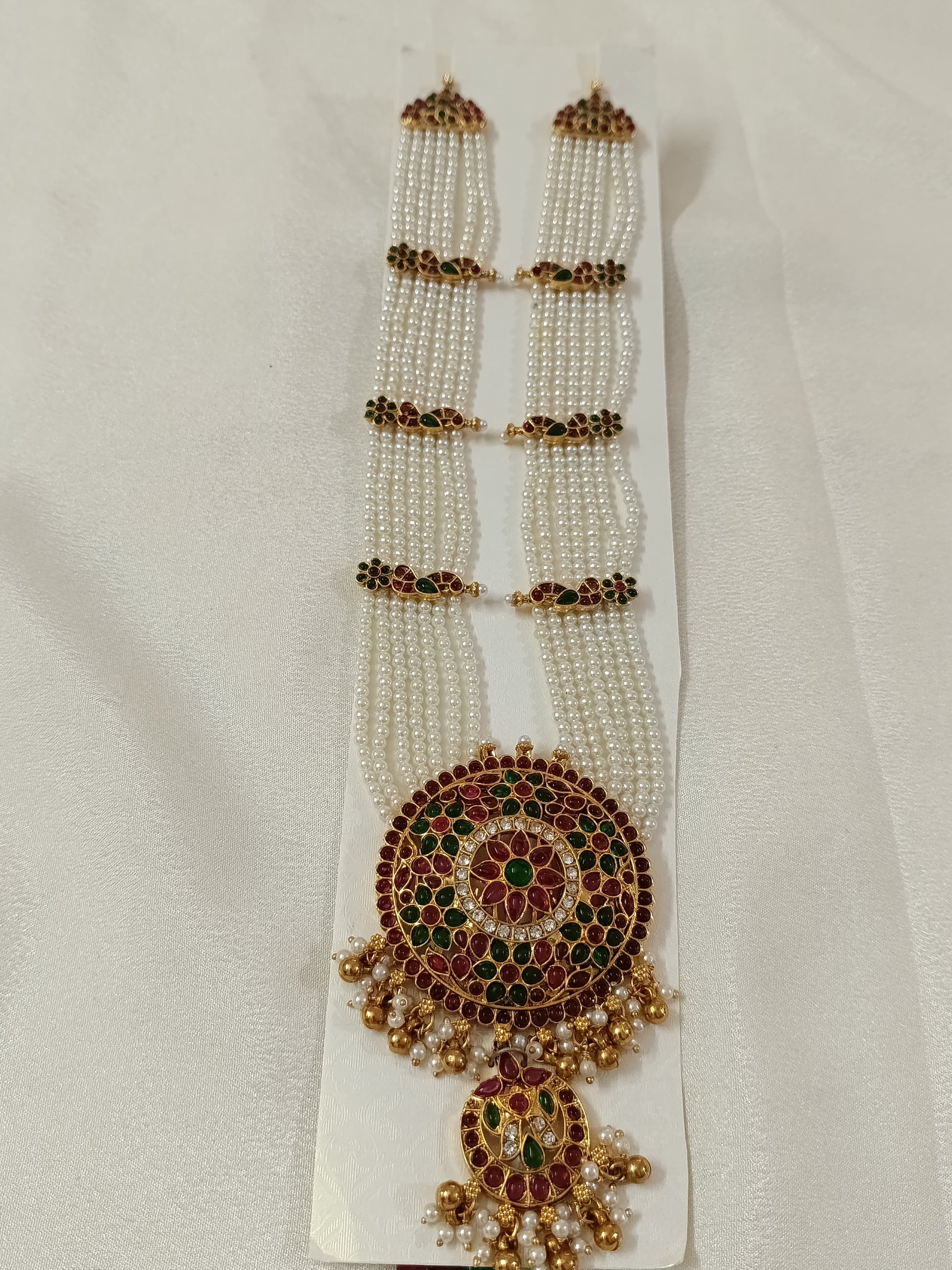 White Pearl Multi Layer Long  Necklace
