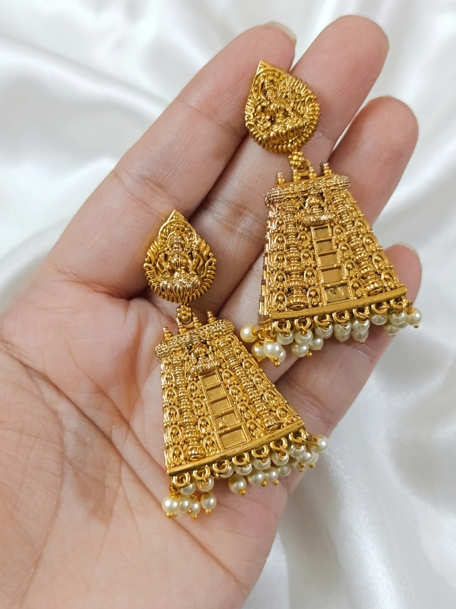 Premium Quality Gopuram Jhumka Earring