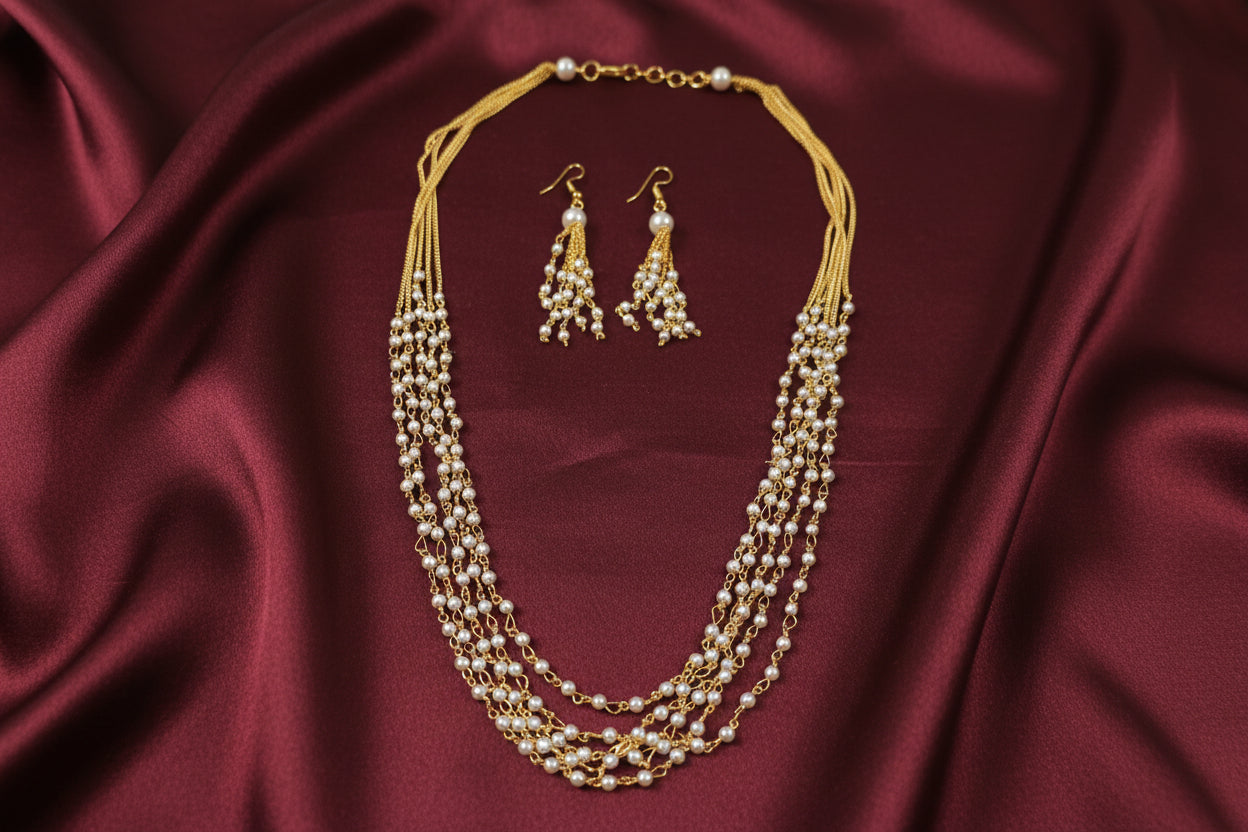 Multi Layer Pearl Necklace Set V2
