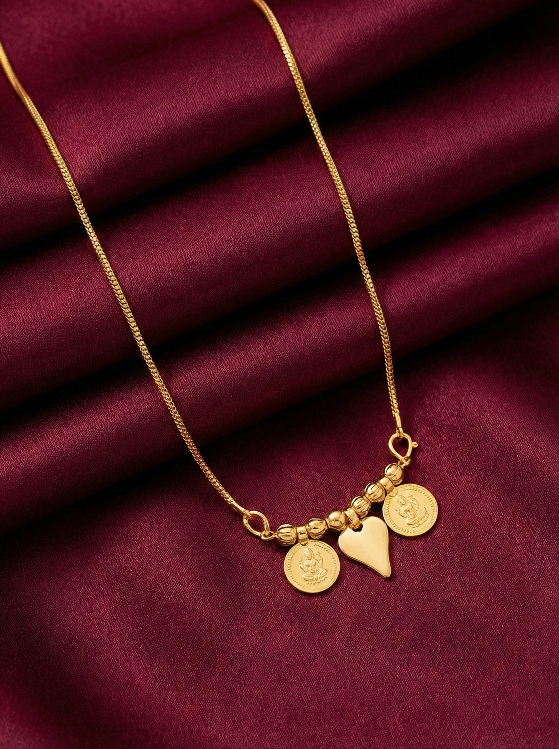 Micro Polish Lakshmi Kasu Thali Long Necklace Set