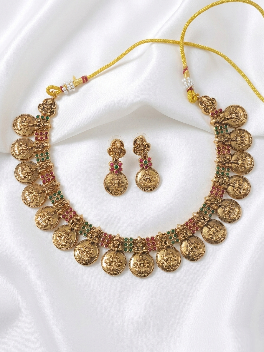 Lakshmi Coin Necklace Set V3