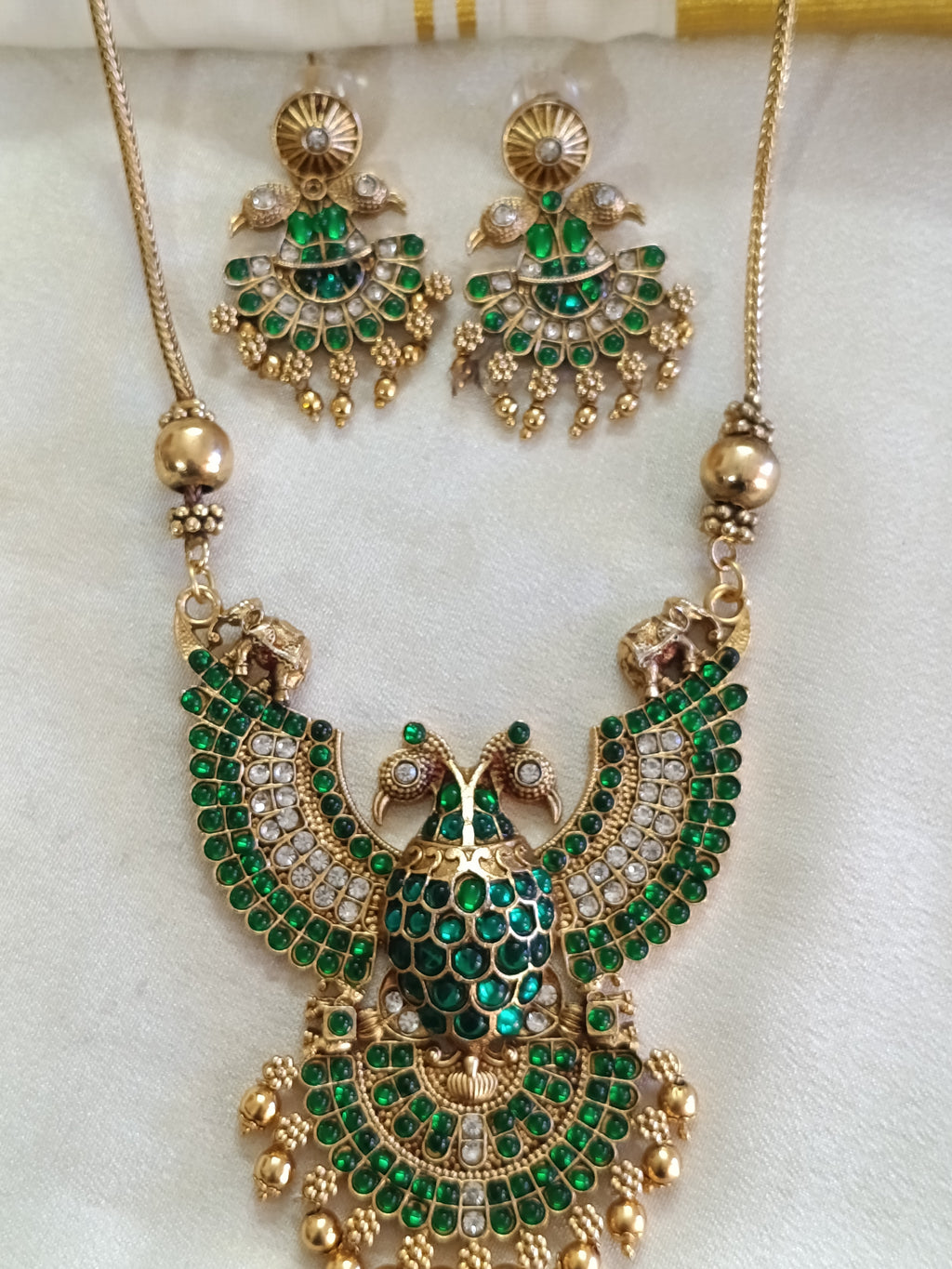 Garuda Pendant Mid Long Necklace Set