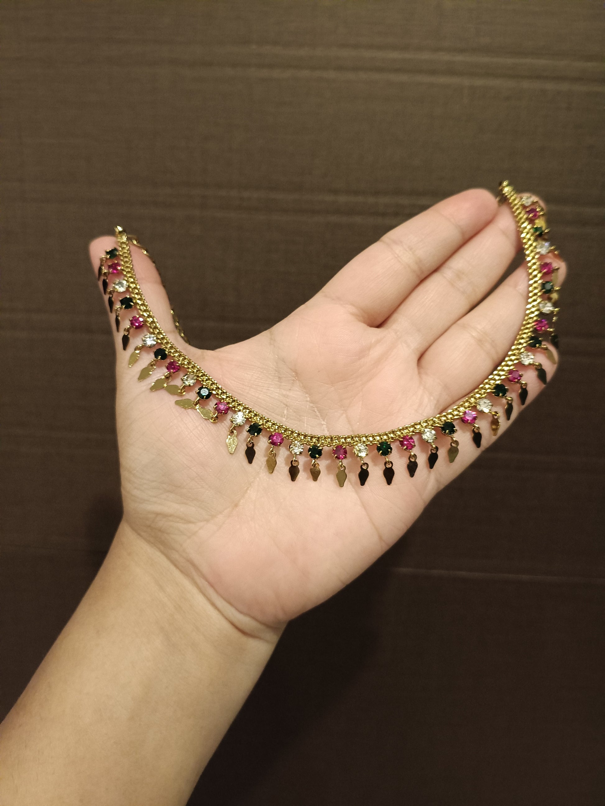Mehandi Polish AD Elakathali Necklace Set V20