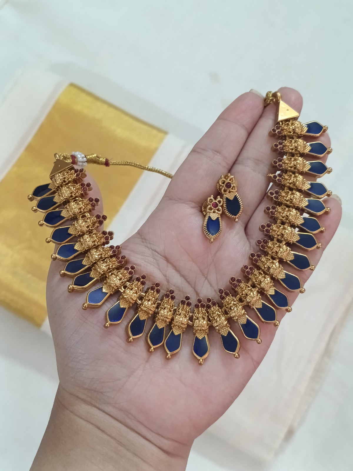 Matte Finish Nagapadam Necklace Set