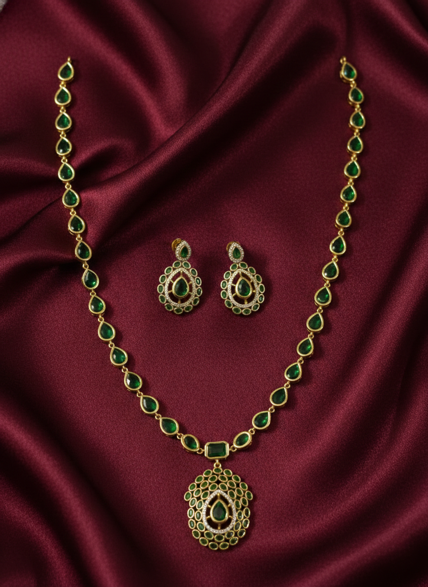 Premium Quality Jyothika Long Necklace Set