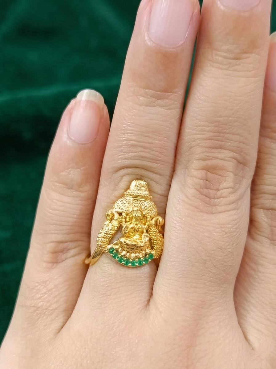 Matte Finish AD Lakshmi Vanki Finger Ring V1