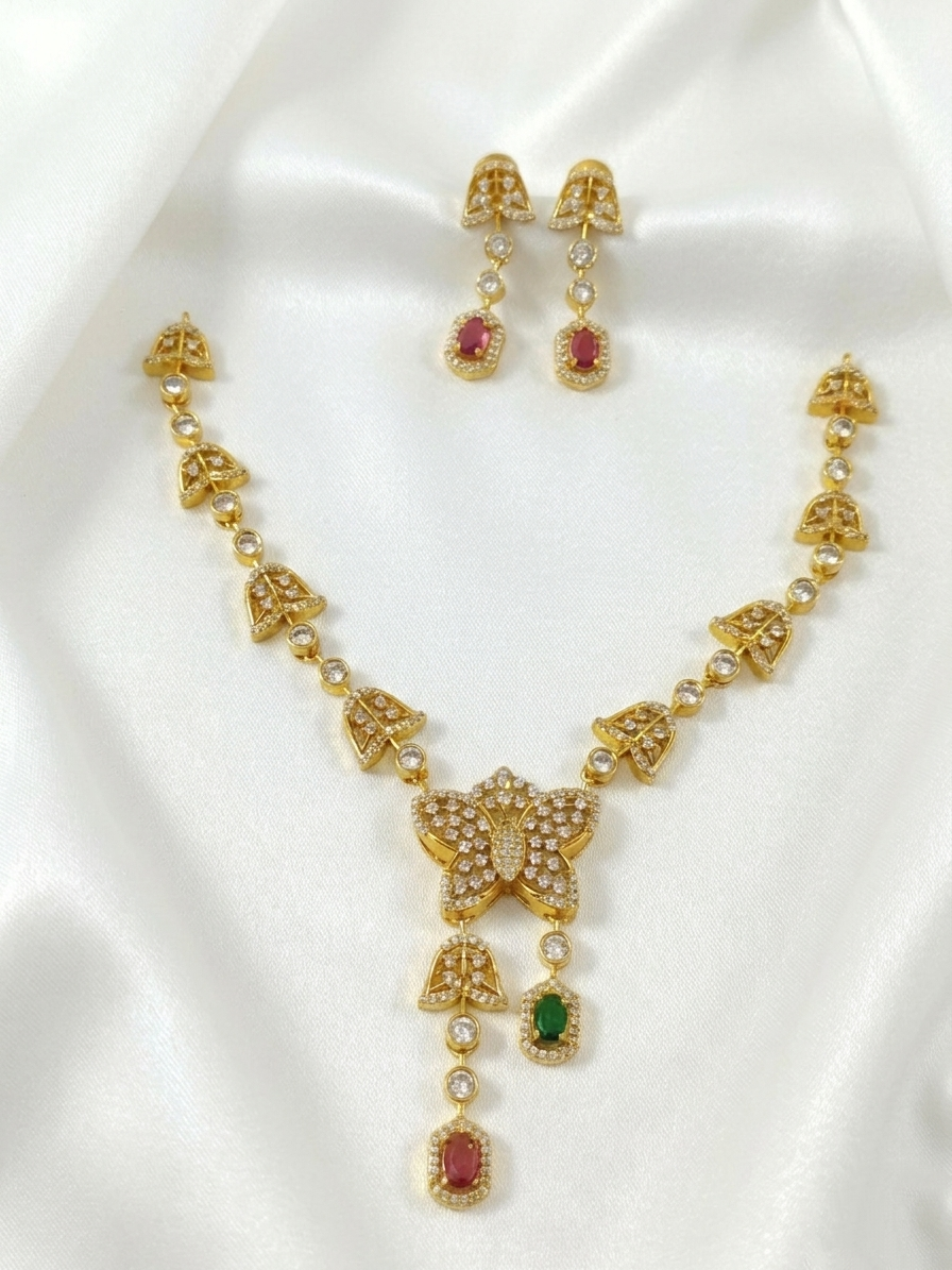 AD Butterfly Necklace Set V111