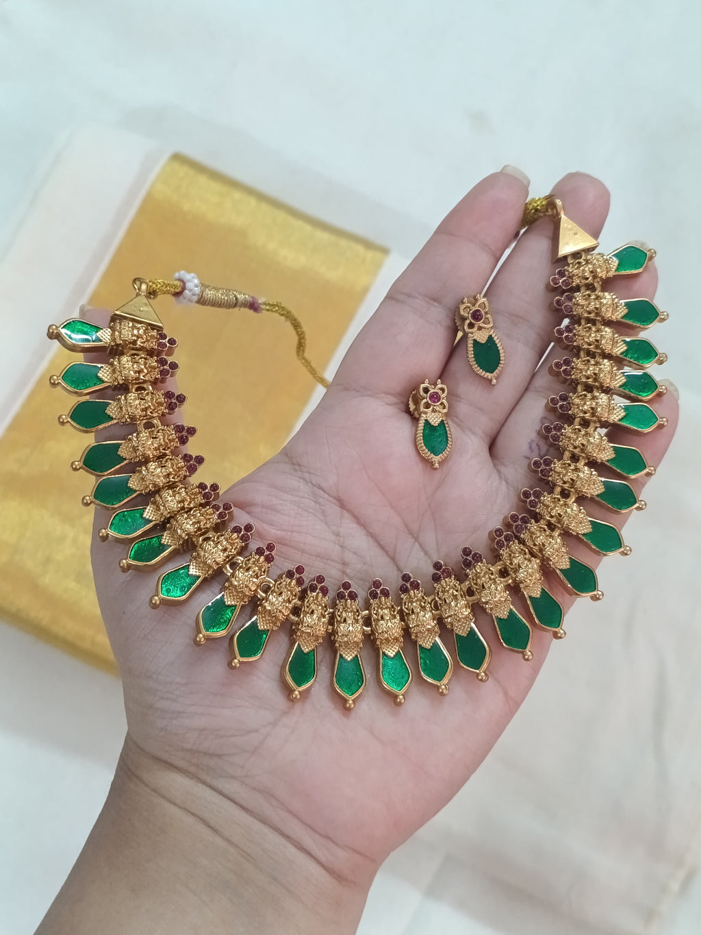 Matte Finish Nagapadam Necklace Set