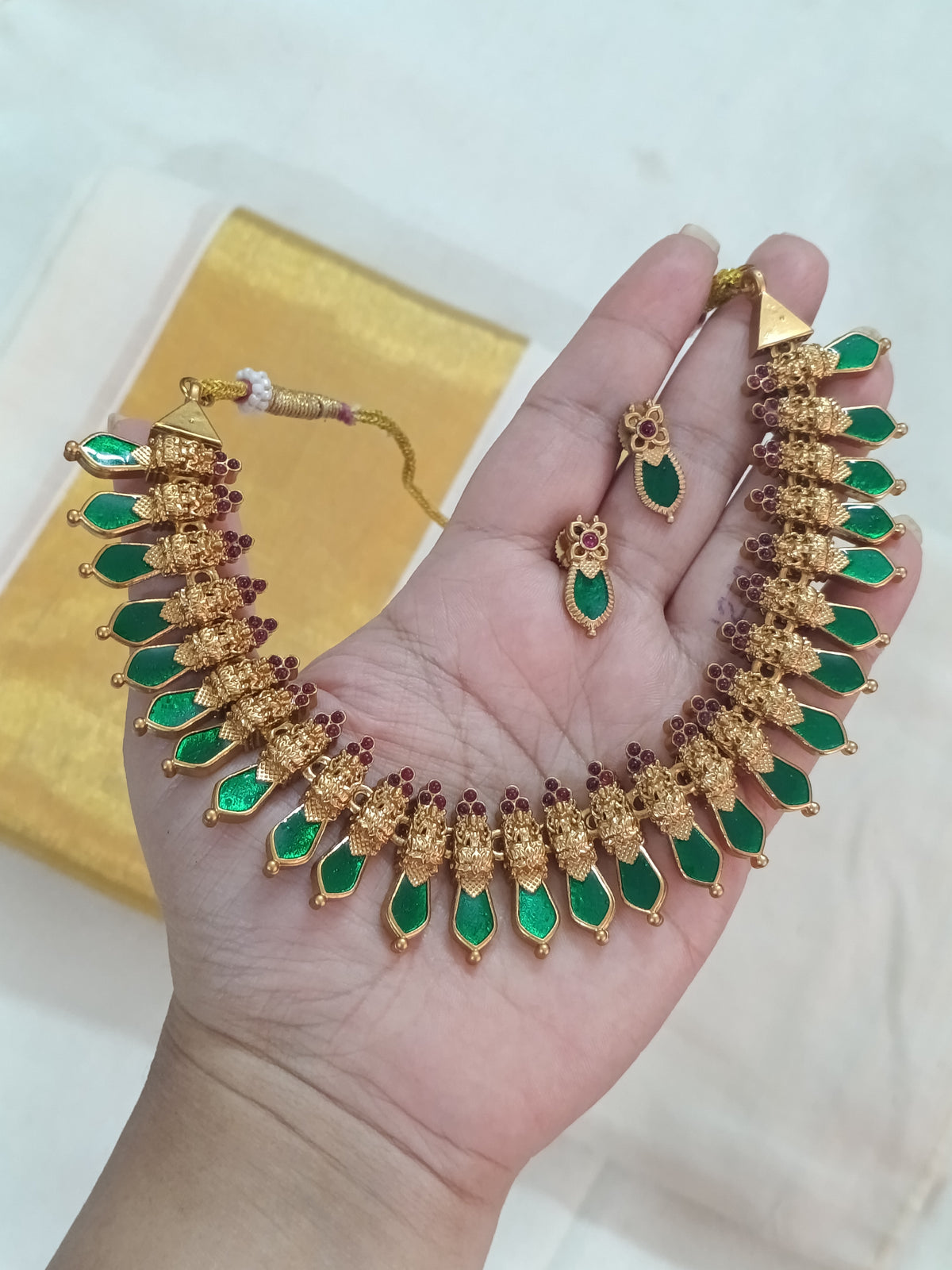 Matte Finish Nagapadam Necklace Set
