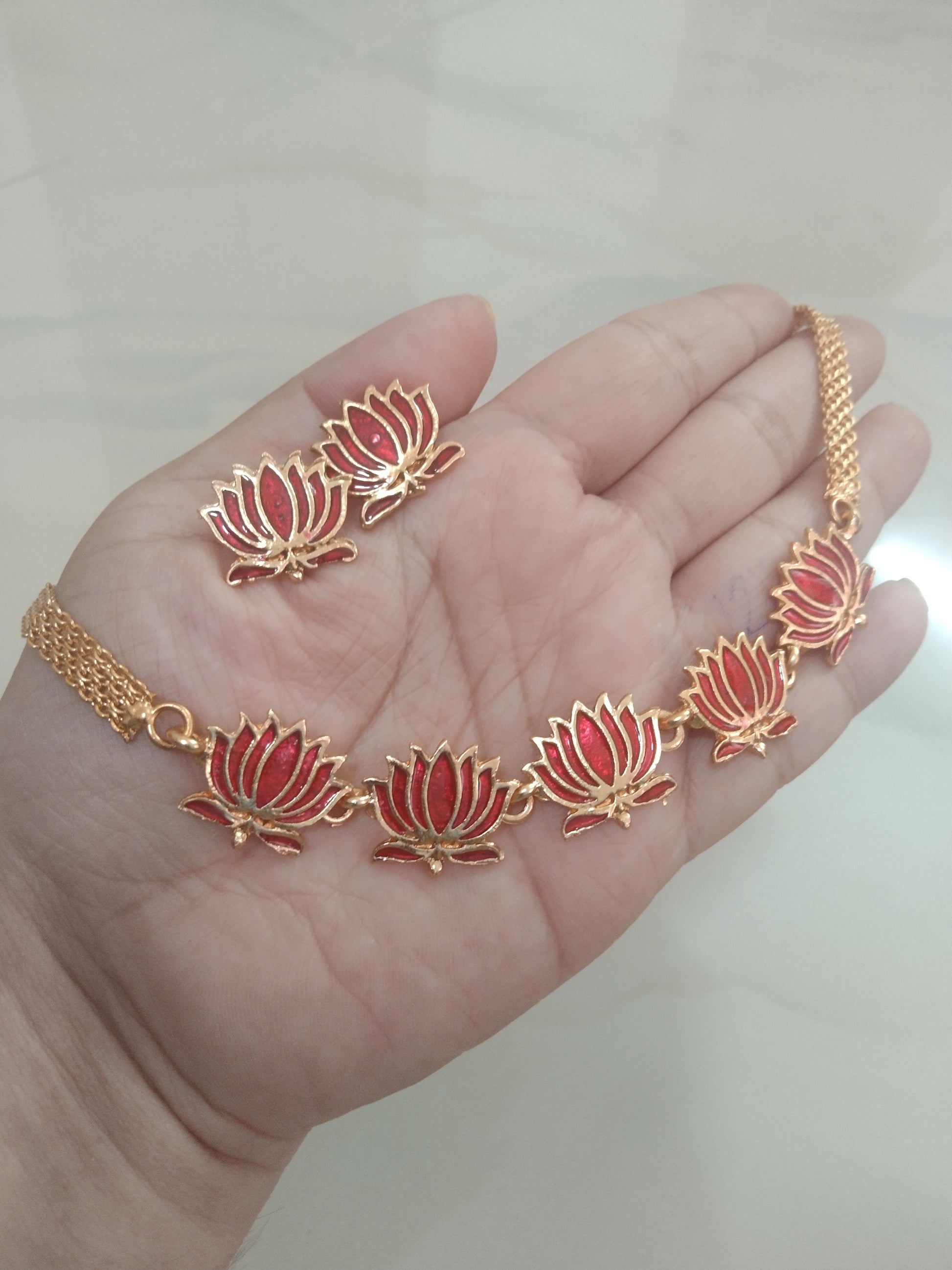Orange Lotus Choker