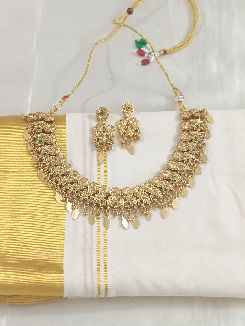 Matte Finish Poothali Necklace Set V4