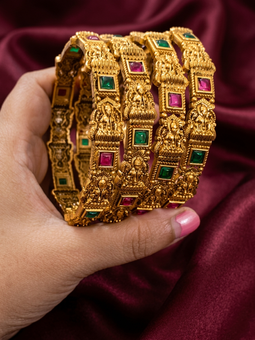 Low Budget Lakshmi Bangle Set of 4