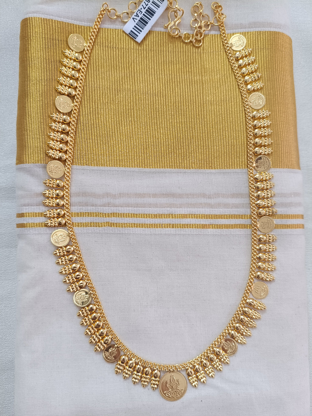 Micro Polish Coin Mullamottu Long Necklace Set