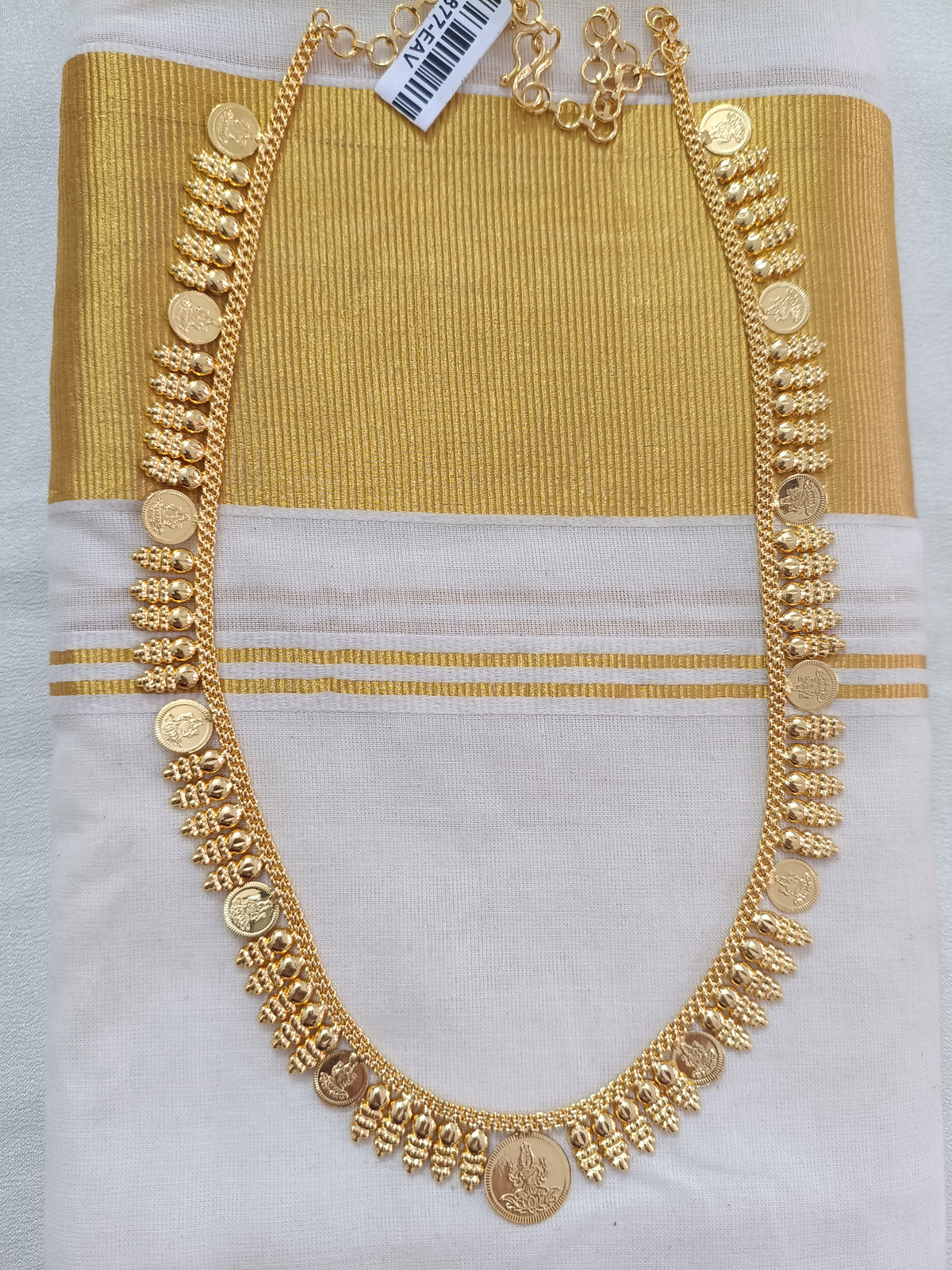 Micro Polish Coin Mullamottu Long Necklace Set