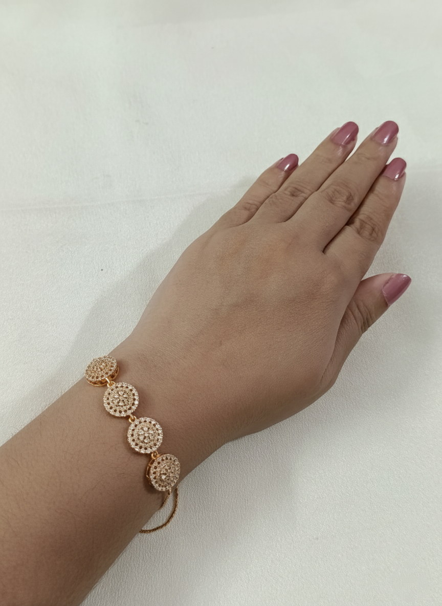 Rose Gold AD Round Bracelet