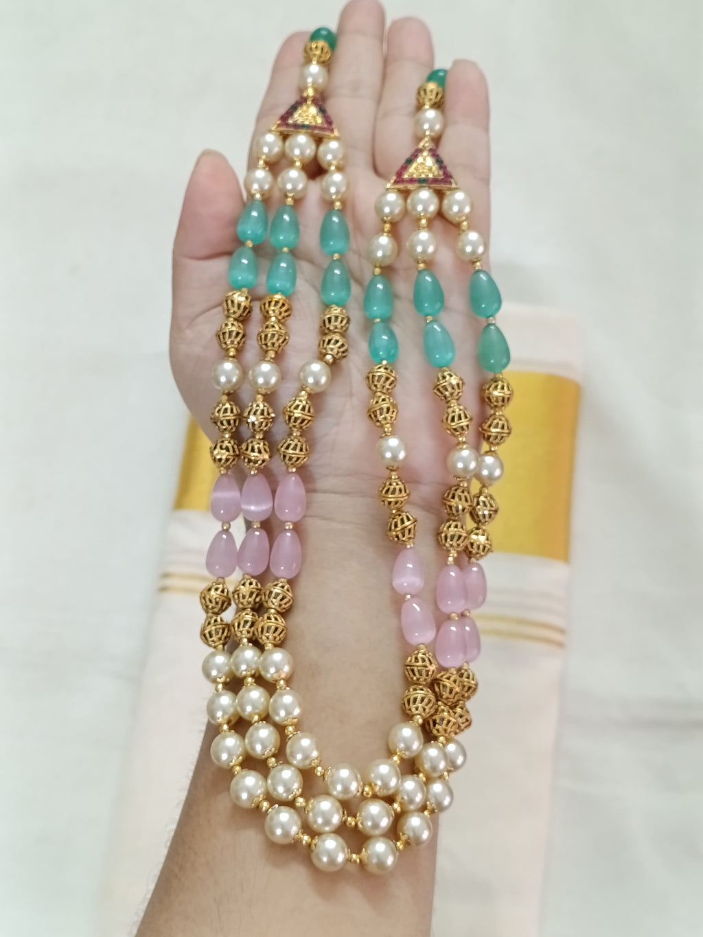 Multi Layer Pearl Long Necklace V1