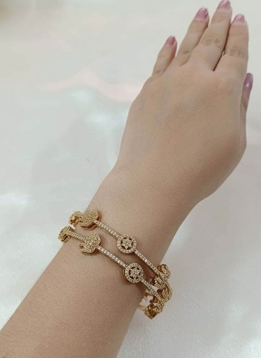 AD Lotus Bangle Set of 2