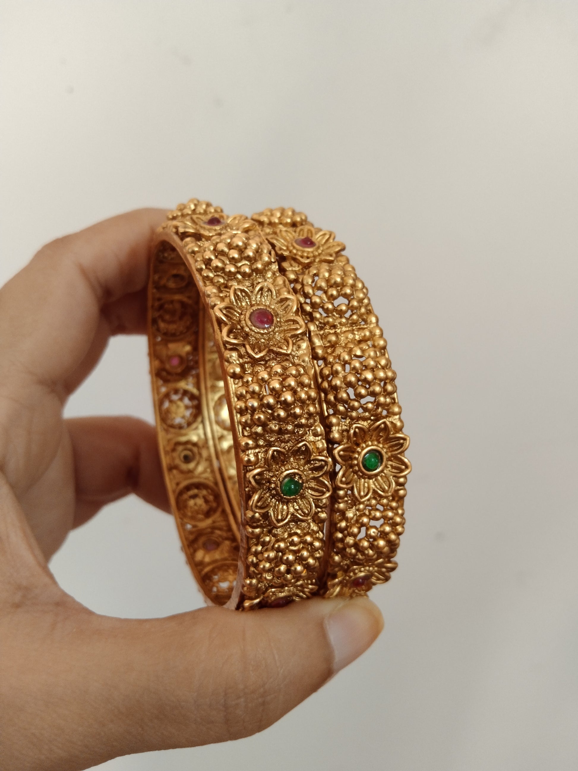 Floral Bangle Set of 2