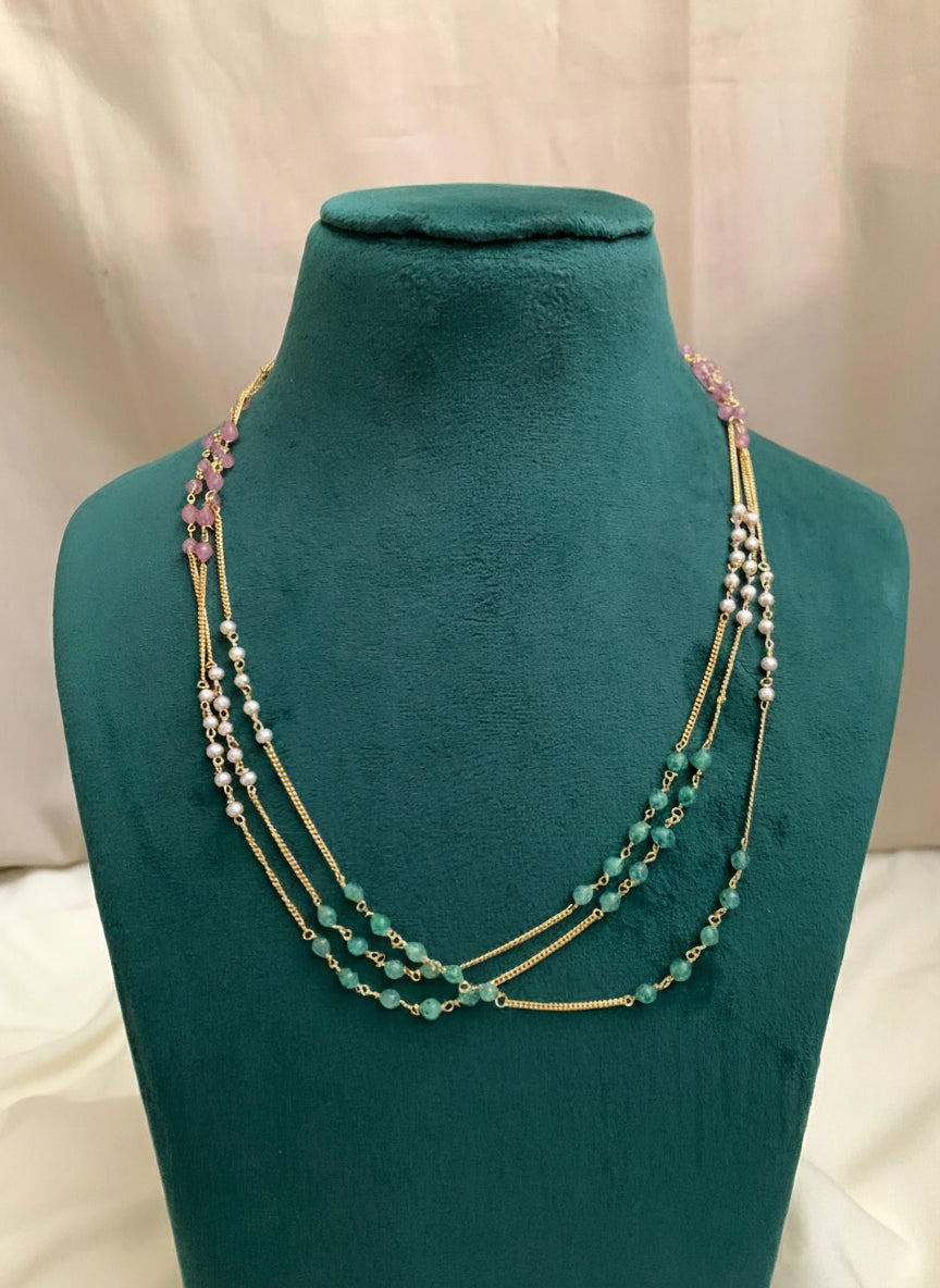 Layer Pearl Necklace Set