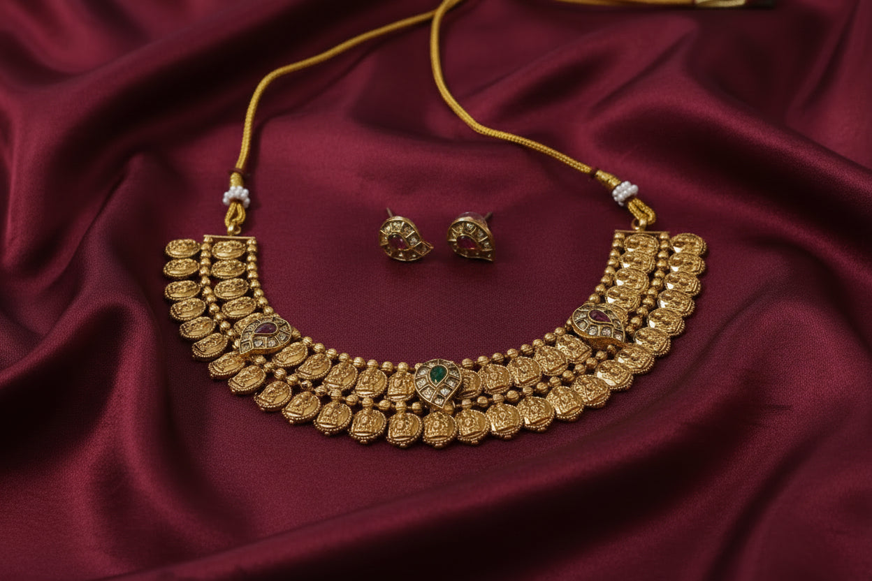 Lakshmi Coin Necklace Set V2