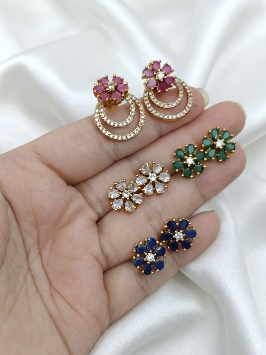 Floral Changeable AD Earring