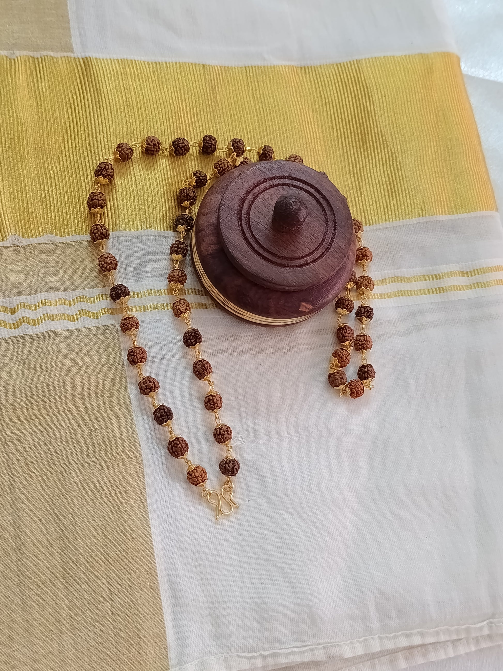 Micro Polish Rudraksha Long Necklace