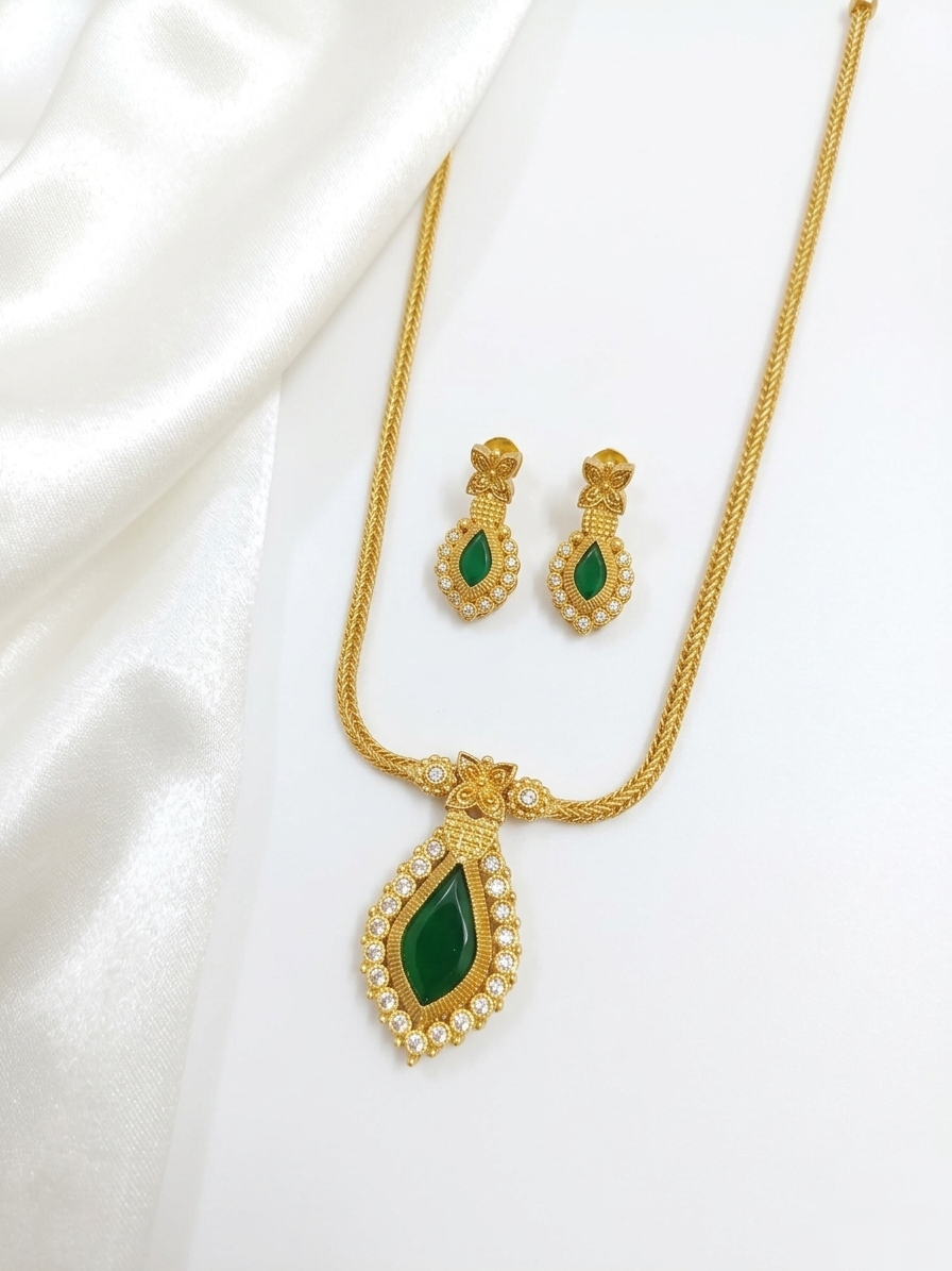 AD Nagapadam Pendant Necklace Set V2