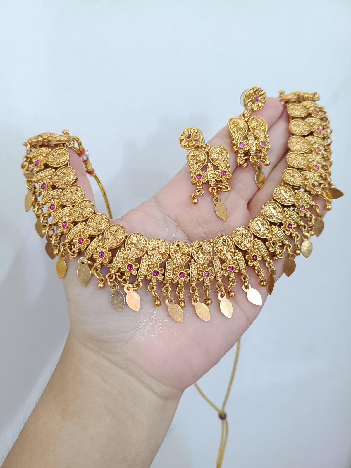 Matte Finish Poothali Necklace Set V4