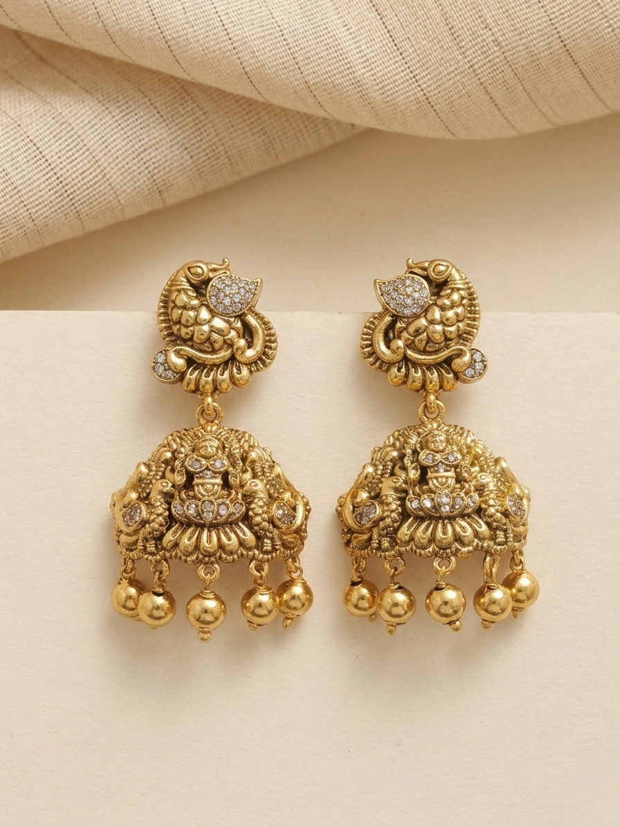 Peacock Bridal Jhumka Earring