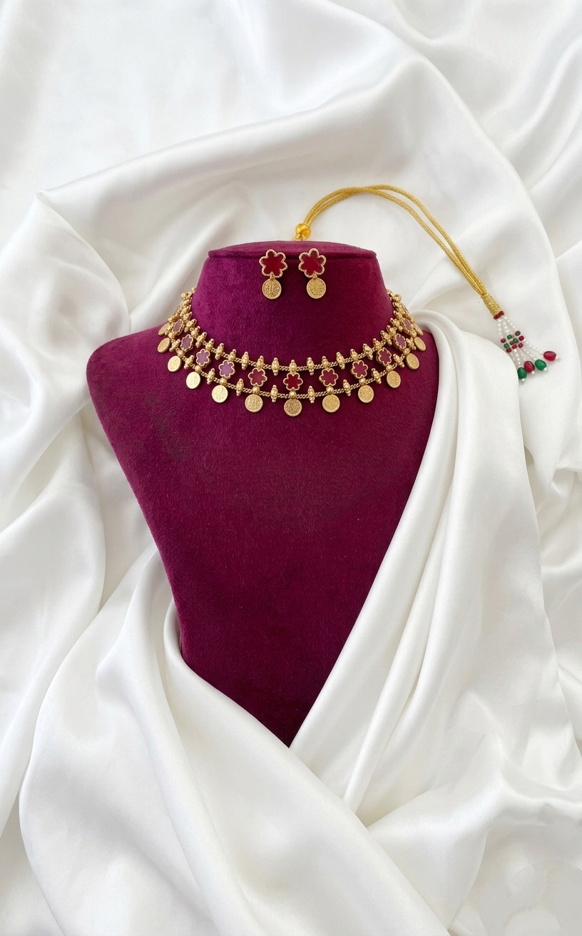 Rudra Coin Petal Choker