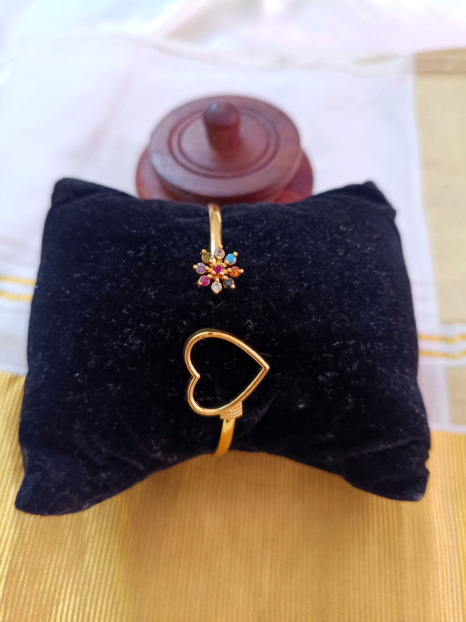 Micro Polish Adjustable Navaratna Bangle