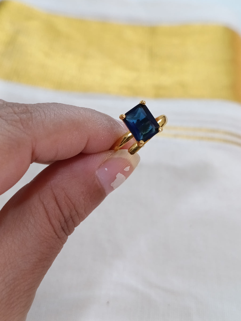 Micro Polish Sufi Stone Adjustable Finger Ring