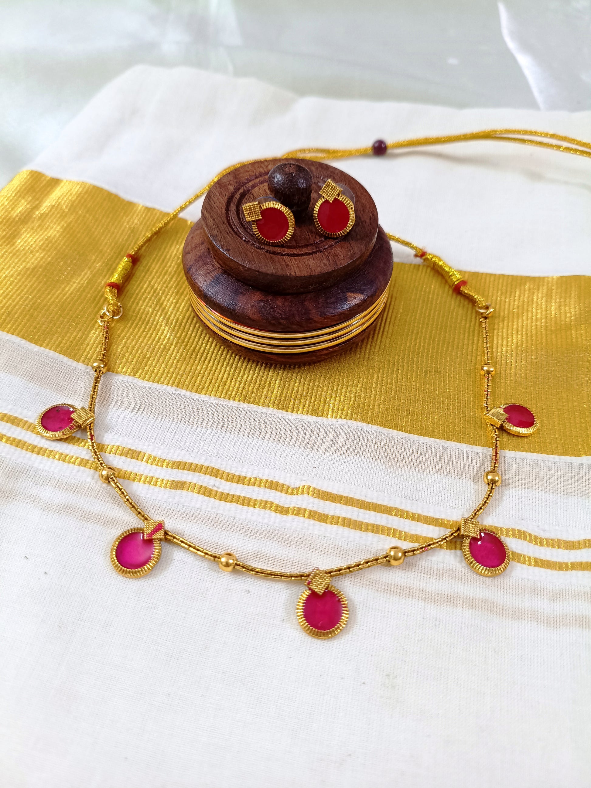 Budget Round Palakka Necklace Set V4