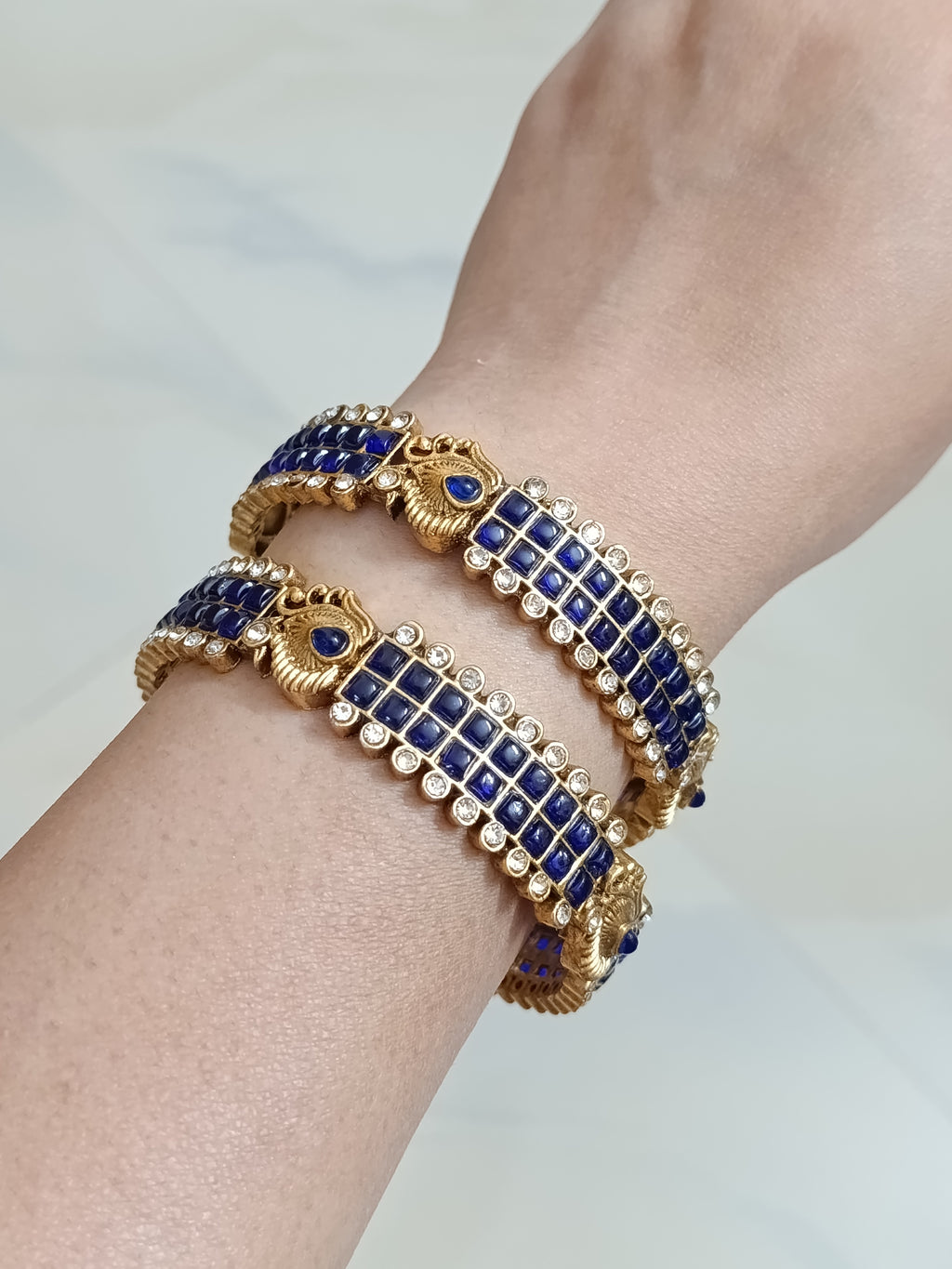 Low Budget Peacock Bangle Set of 2 V2