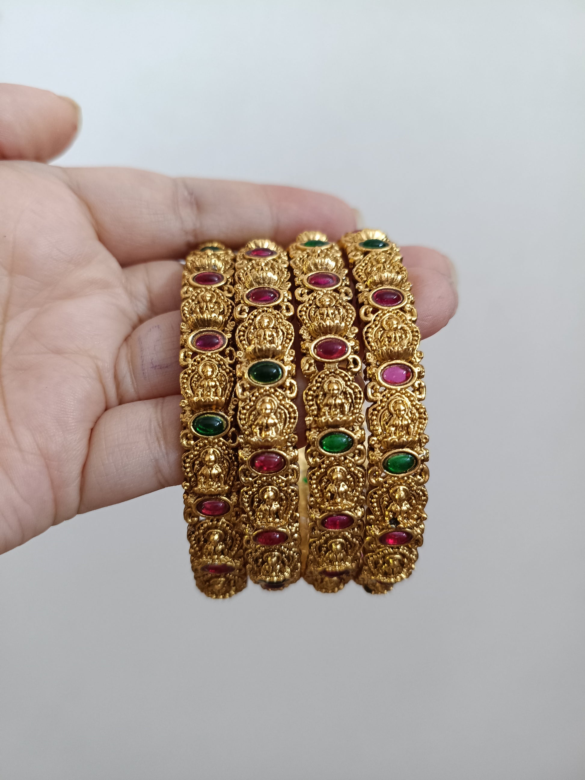 Matte Finish Lakshmi Bangle of 4 V4