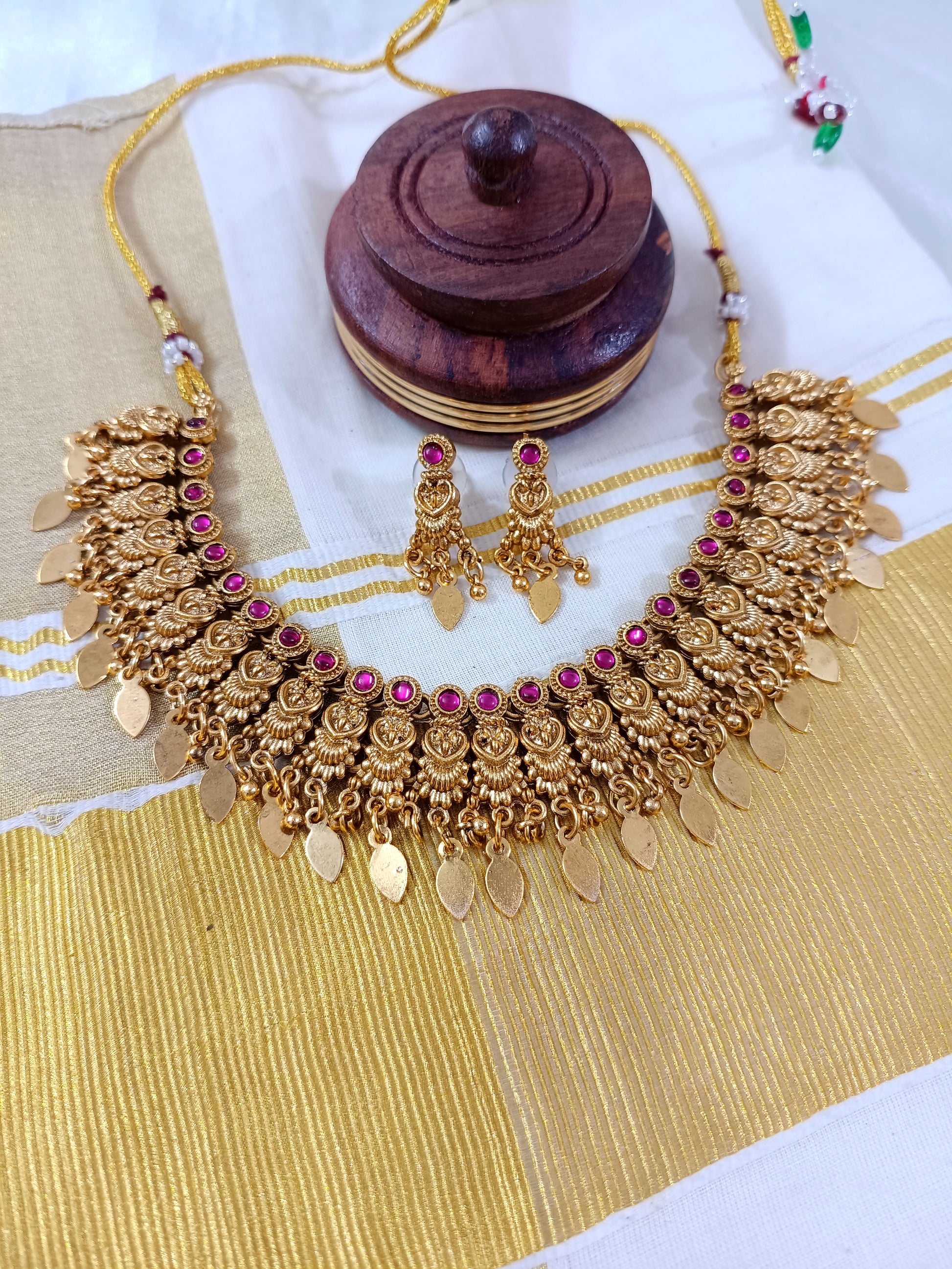Matte Finish Poothali Necklace Set V3