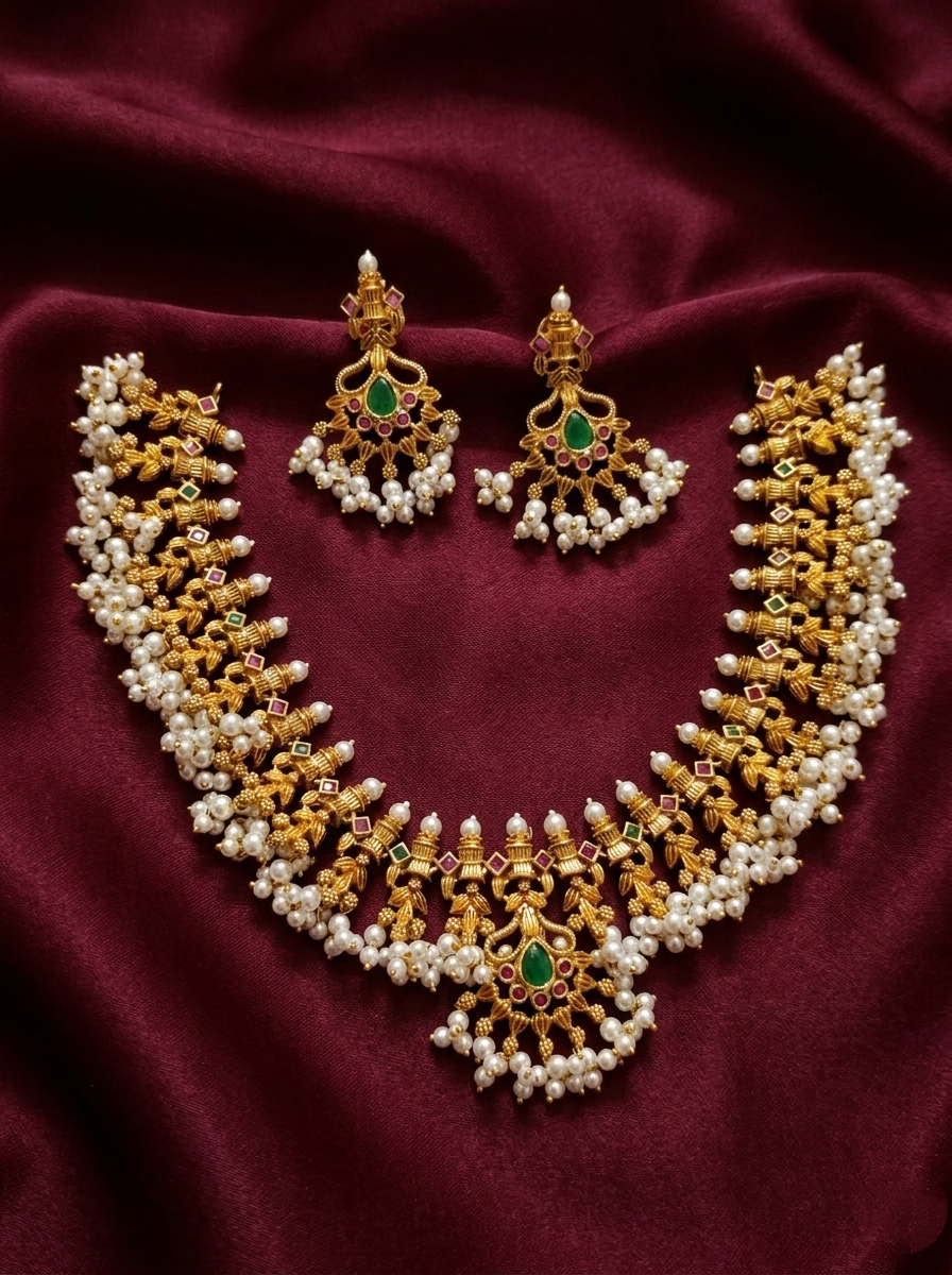 Non Idol Guttapusalu Necklace Set