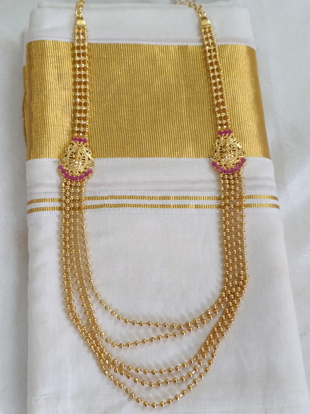 Micro Polish Lakshmi Layer Long Necklace