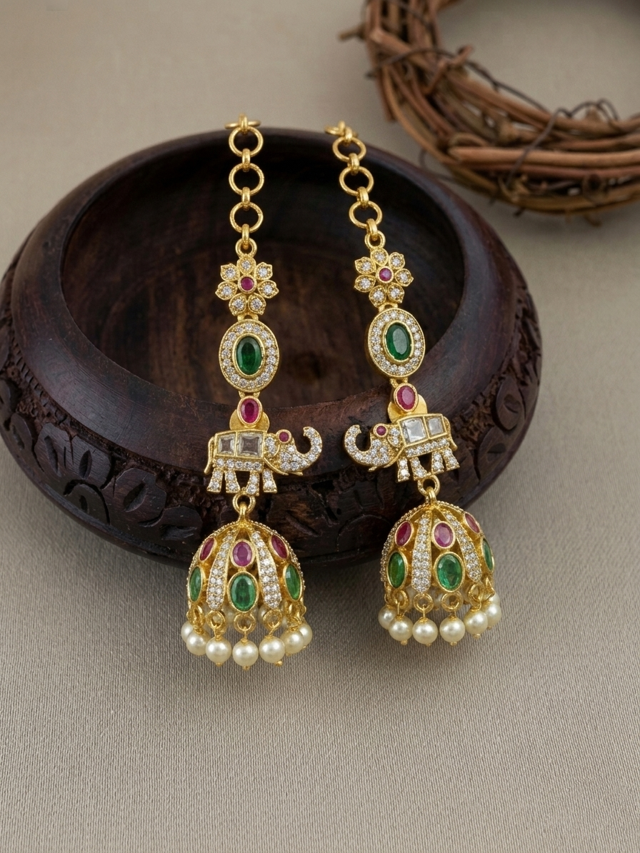 Elephant Mattal Jhumka Earring