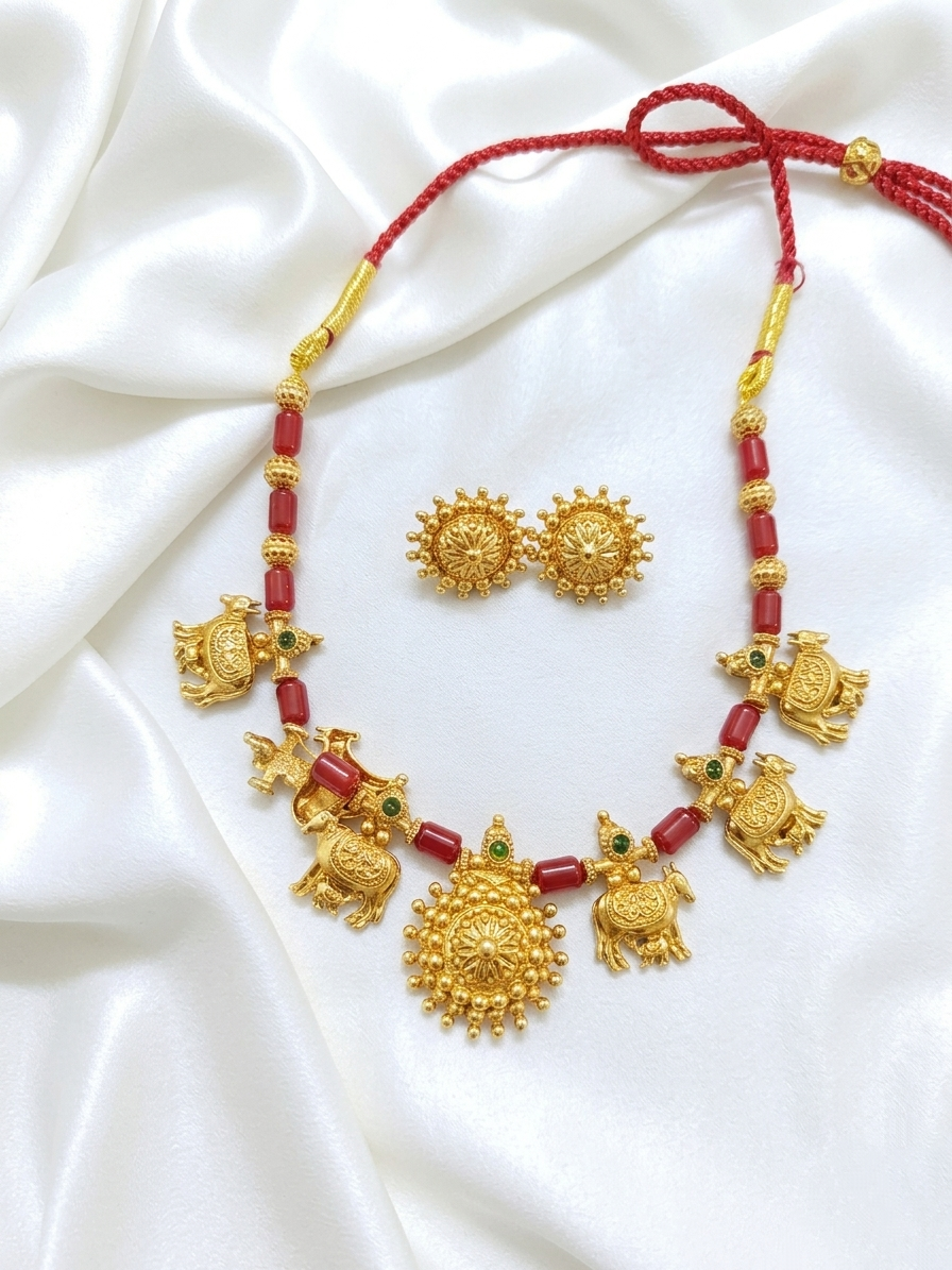 Kamadhenu Floral Fusion Necklace Set