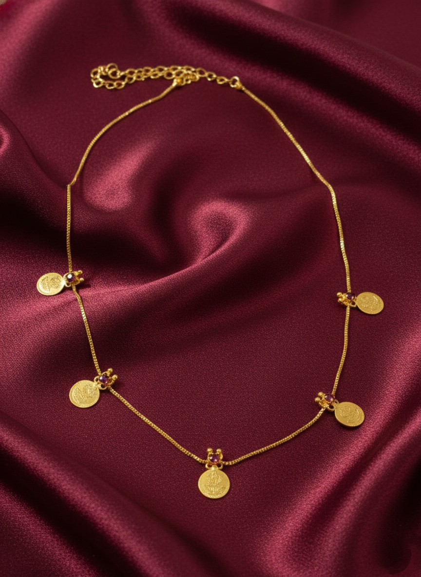 Micro Polish Coin Chain Necklace