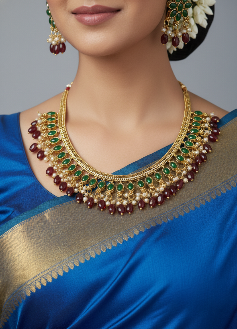 Emerald Ruby Bliss Necklace Set