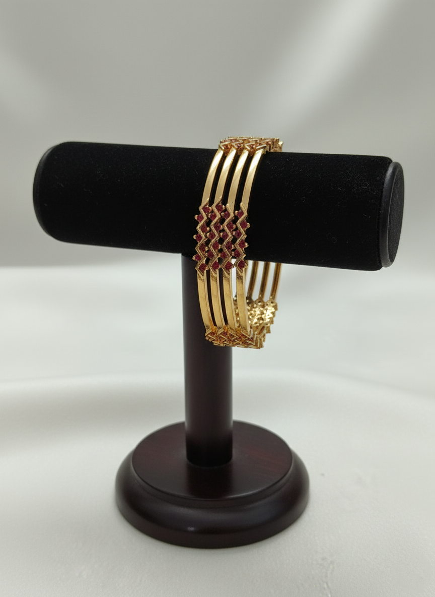 Red AD Bangle Set of 4 V1