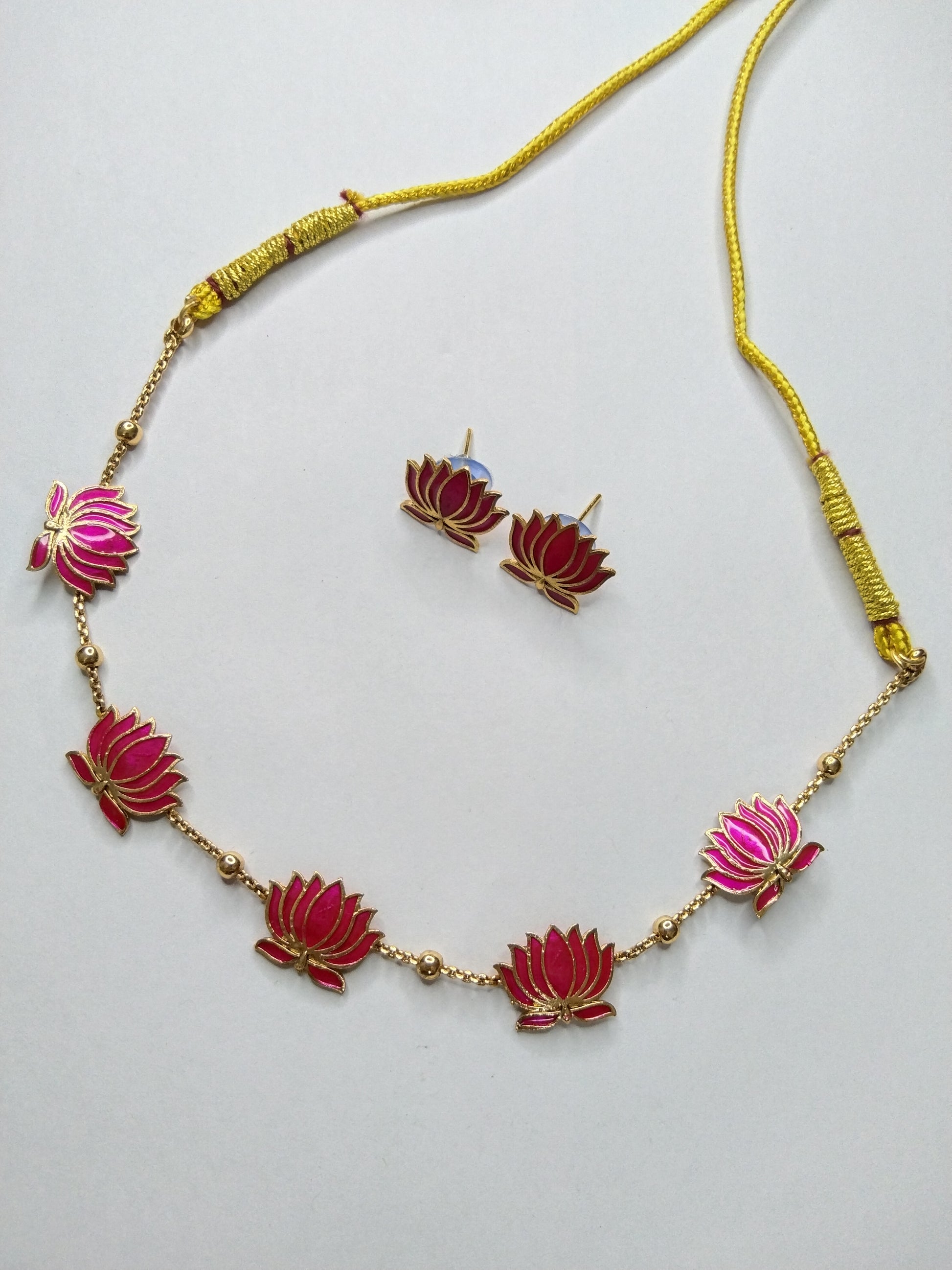 Manju Warrier Lotus Pink Necklace