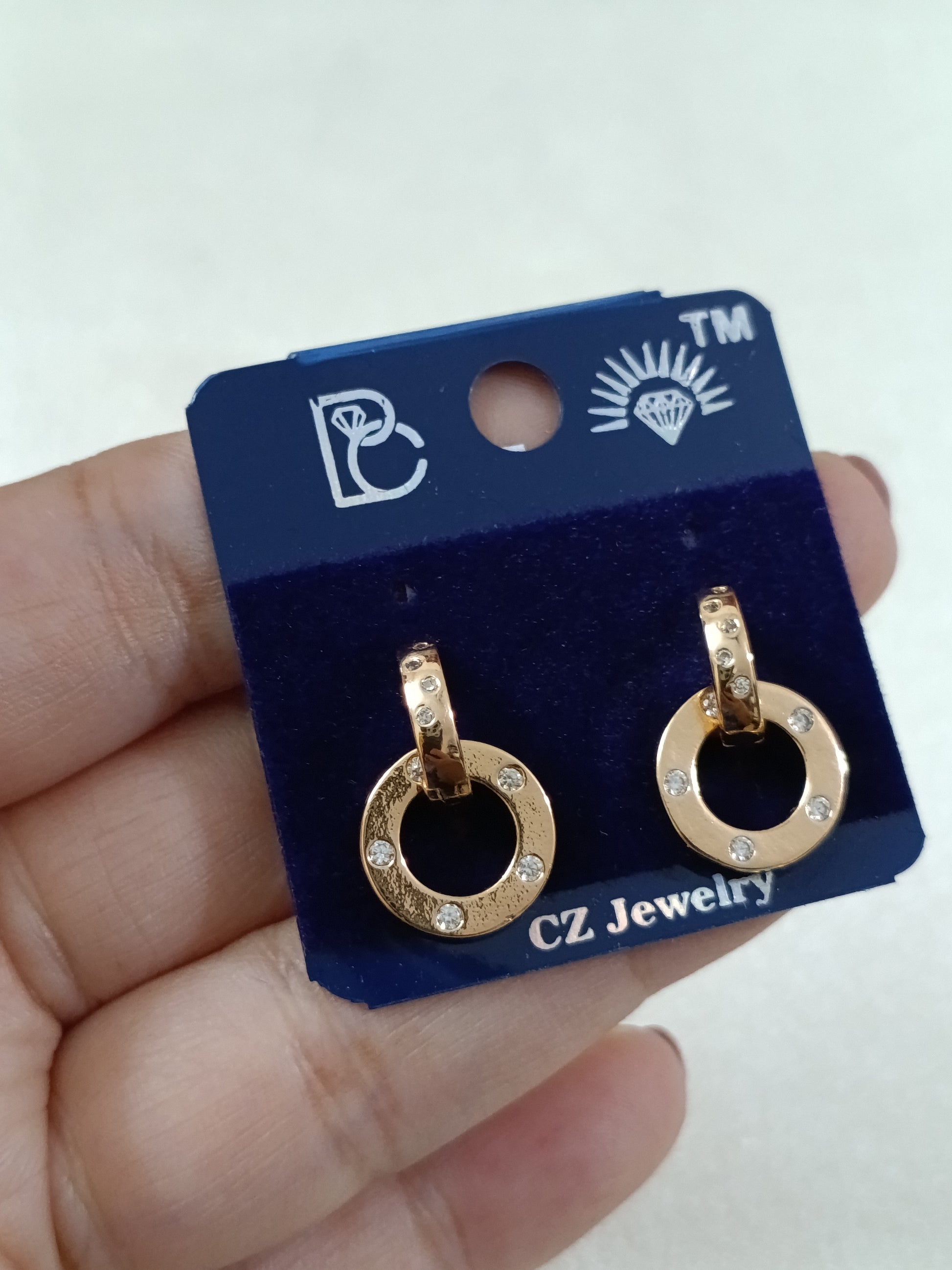 CZ Halo Dropz Earring