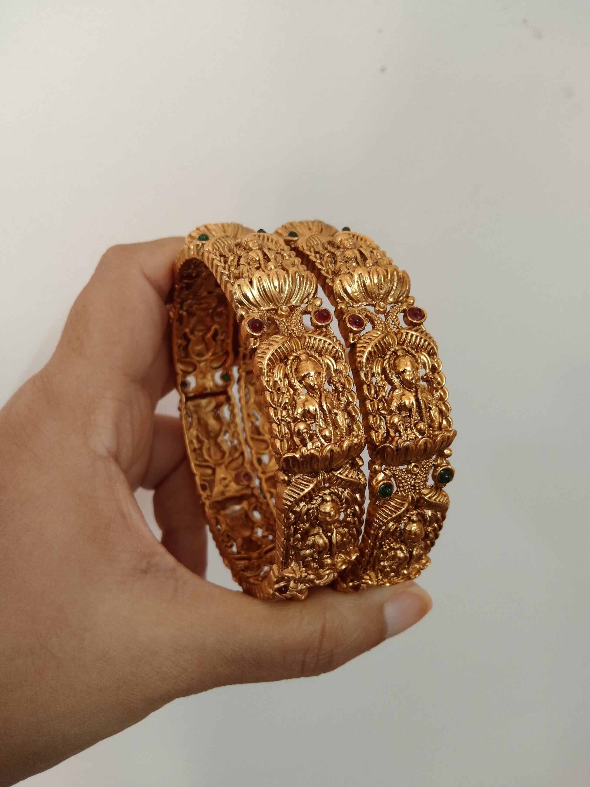 Matte Finish Lakshmi Bangle Set of 2 V3
