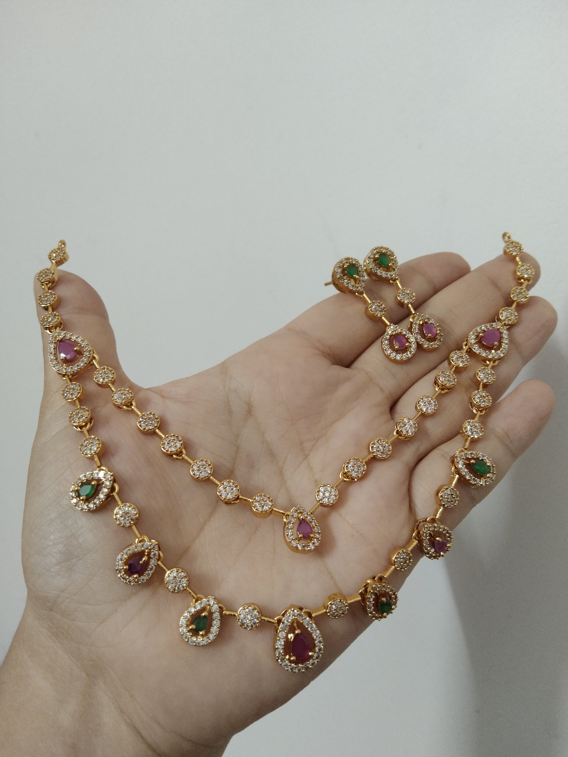 AD Stone Necklace Set V19